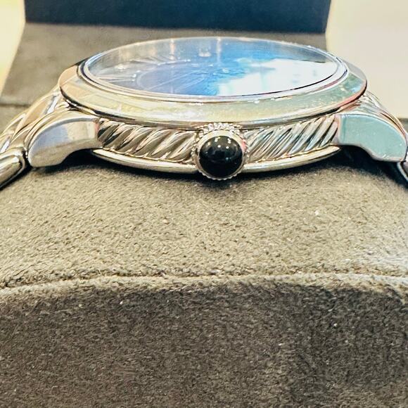 David Yurman Classic Watch Stainless Steel Black Mother of Pearl Dial 38mm